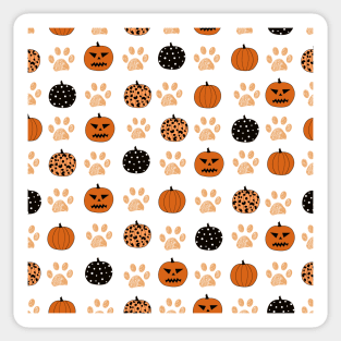 Pumpkins and paws Sticker